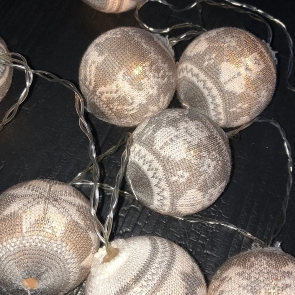 Sweater Covered‎ Nordic Christmas Lights Gray White New